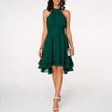 Kristina - Elegantes Kurzes Neckholderkleid – Grün