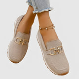 Elle - Lässige Loafer mit Schnalle – Beige