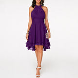 Kristina - Elegantes Kurzes Neckholderkleid – Lila