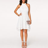 Kristina - Elegantes Kurzes Neckholderkleid – Weiß