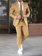 Zion - Formeller Slim Fit Anzug – Gelb