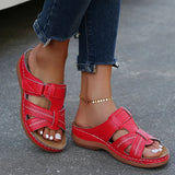 Elouise - Bequeme Sandalen mit verstellbaren Riemen – Rot