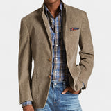 Marco - Retro Einreihiger Blazer – Khaki