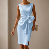 Esmee - Elegantes Minikleid mit Schleife – Blau