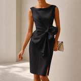 Esmee - Elegantes Minikleid mit Schleife – Schwarz