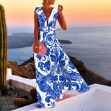 Kaylee - Stilvolles ärmelloses Maxikleid – Blau