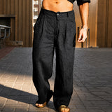 Brandon - Leichte Weitbein-Hose – Schwarz
