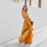 Kareem - Lässiges Maxikleid mit Taillengürtel – Gelb