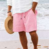 Simone - Lässige Gestreifte Badeshorts – Rosa