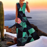 Kaylee - Stilvolles ärmelloses Maxikleid – Grün