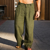 Brandon - Leichte Weitbein-Hose – Grün