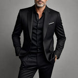 Carrillo - Formeller Slim Fit Anzug – Schwarz
