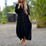 Sharon - Lässiges Weites Kleid – Schwarz