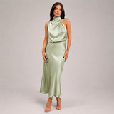 Lillie - Elegantes Kleid mit Neckholder-Ausschnitt – Hellgrün