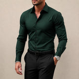 Gibbs - Formelles Slim Fit Hemd – Grün