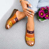 Christina - Bunte Freizeitsandalen – Braun