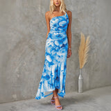 Tiffany - Geblümtes Midikleid – Blau