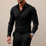 Gibbs - Formelles Slim Fit Hemd – Schwarz