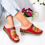 Christina - Bunte Freizeitsandalen – Rot