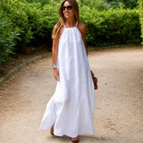 Macias - Lässiges Neckholder-Kleid – Weiß