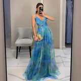 Imogen | Elegantes Maxikleid – Blau