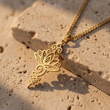 Posira™ Unalome Lotus Pendel Anhänger – Gold