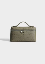 Sling Clutch Handtasche Damen – Vegane Clutch Tasche mit Straußenprägung – Grün