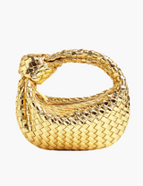 Geflochtene Mini-Tasche – Goldfarben