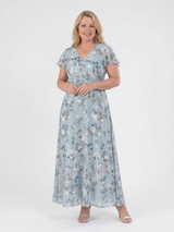 Ismeria | Floral Chiffon Maxikleid – Rosa