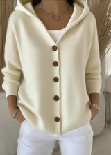 Alsira - Soft-Touch-Kapuzenstrickjacke – Beige