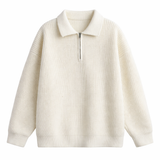 Ruben - Pullover mit Quarter-Zip – Elfenbeinweiß