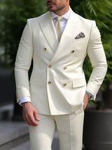 Moderner Slim Fit Hochzeitsgast Anzug für Herren | Elfenbein – Elfenbein