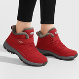 Ivy | Plüschgefütterte Winter-High-Top-Schneesneaker für Damen – Rot