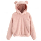 Stylischer bären-kapuzenpulli - janelle – Rosa