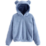 Stylischer bären-kapuzenpulli - janelle – Blau