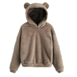Stylischer bären-kapuzenpulli - janelle – Khaki
