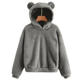 Stylischer bären-kapuzenpulli - janelle – Grau