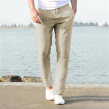 Herren Hose | leichte sommerliche Form mit weitem Bein – Khaki