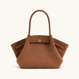 Maxi-Wildleder-Tote-Tasche – Braun