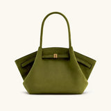 Maxi-Wildleder-Tote-Tasche – Olivgrün