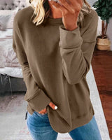 Klassisches damen-sweatshirt – weich und bequem – Khaki