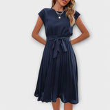 Claire | Lässiges Plisseekleid – Sapphire
