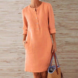 Marie - Luftiges Midi‑Sommerkleid für Damen – Orange
