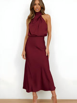 Carris | Elegantes Satinkleid – Rot