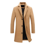 Wintermantel Herren | Einreihig mit Knöpfen – Beige