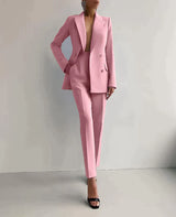 Marva - Damen Blazer‑Hosen‑Set – Rosa