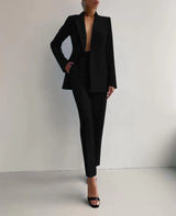 Marva - Damen Blazer‑Hosen‑Set – Schwarz