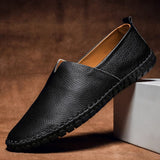 Charles - Elegante Leder-Slipper für Herren – Schwarz