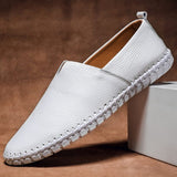 Charles - Elegante Leder-Slipper für Herren – Weiß