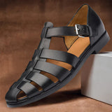 Herren Sandalen | offene Form mit Riemen – Schwarz